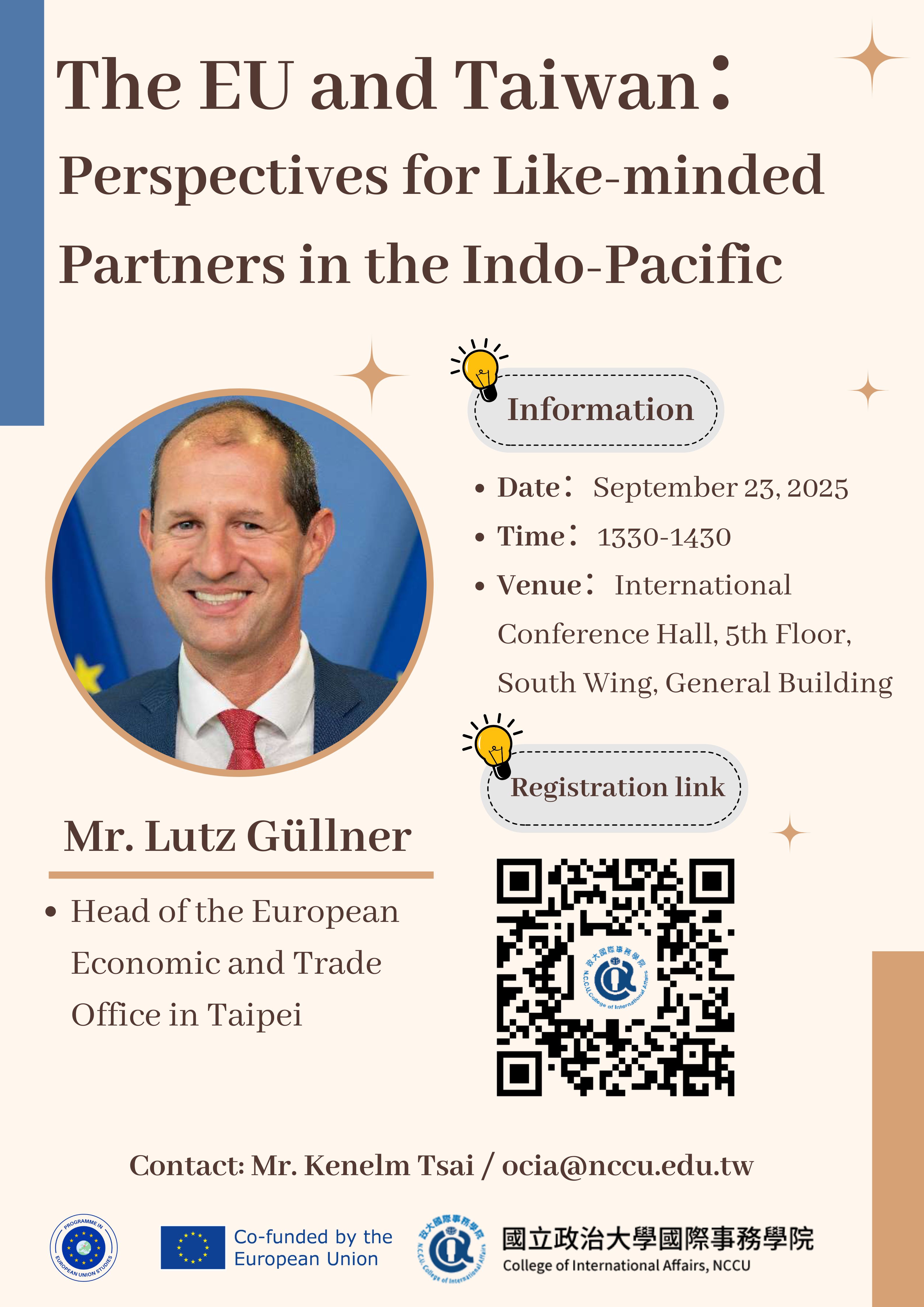 【Lecture】The EU and Taiwan: perspectives for like-minded partners in the Indo-Pacific